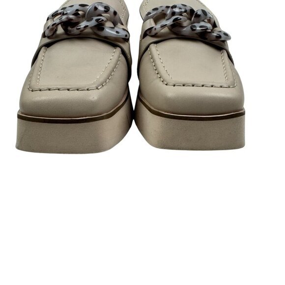 Naked Feet Privy In Chamois Platform Square Toed Tortoise Shell Chain Loafers 8M - Picture 3 of 9